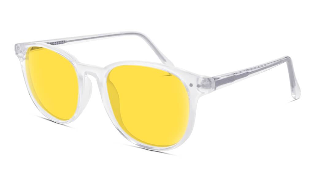 DayMax Billie Glasses - Crystal Blue Light Filter Glasses - Yellow Lens BlockBlueLight