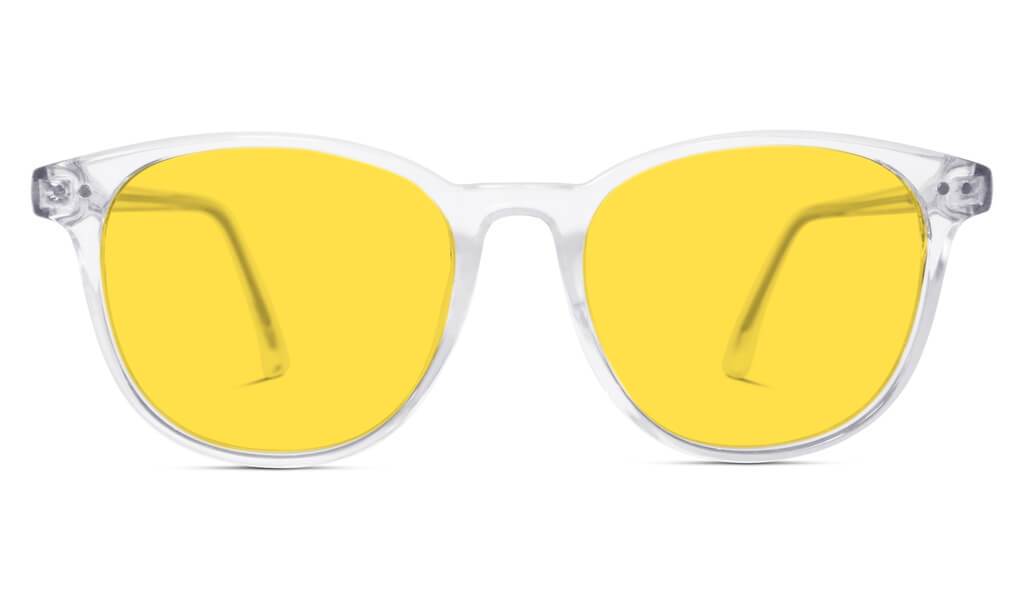 DayMax Billie Glasses - Crystal Blue Light Filter Glasses - Yellow Lens BlockBlueLight