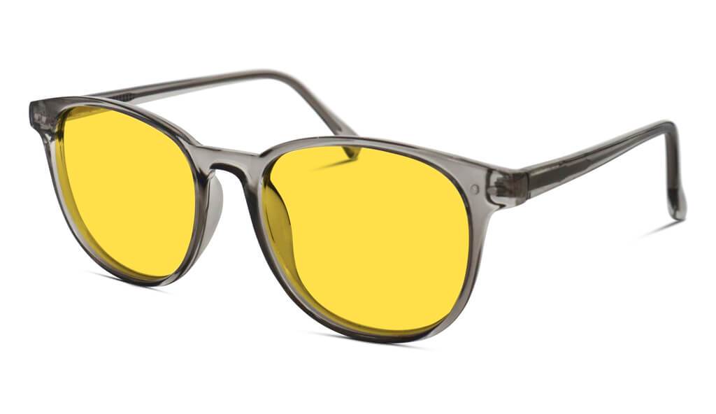 DayMax Billie Glasses - Pearl Grey Blue Light Filter Glasses - Yellow Lens BlockBlueLight