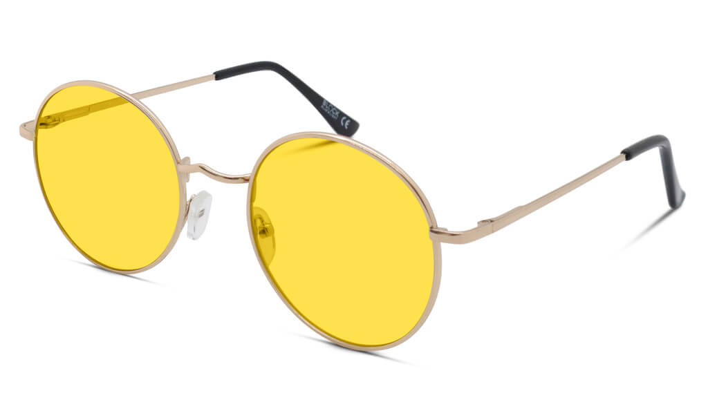 DayMax Elton Glasses - Gold Blue Light Filter Glasses - Yellow Lens BlockBlueLight