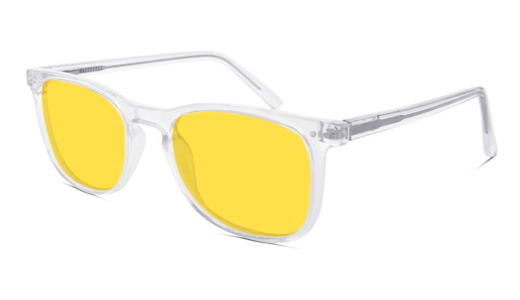 DayMax Taylor Glasses - Crystal Blue Light Filter Glasses - Yellow Lens BlockBlueLight