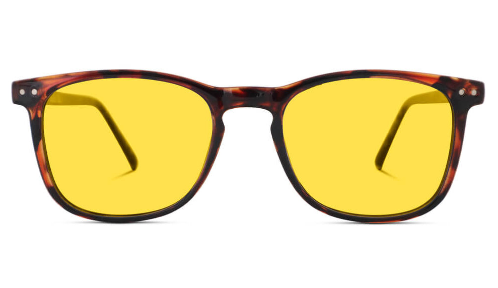DayMax Taylor Glasses - Tortoise Blue Light Filter Glasses - Yellow Lens BlockBlueLight