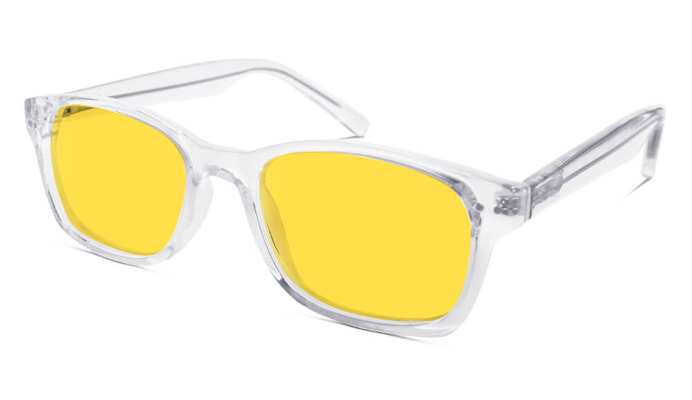 DayMax Wayfarer Glasses - Crystal Blue Light Filter Glasses - Yellow Lens BlockBlueLight