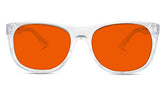 Kids NightFall Wayfarer Blue Blocking Glasses - Crystal Blue Light Blocking Glasses - Red Lens BlockBlueLight