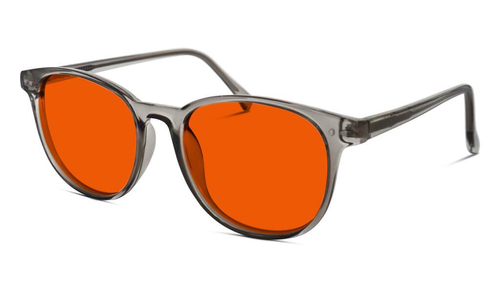 NightFall Billie Blue Blocking Glasses - Pearl Grey Blue Light Blocking Glasses - Red Lens BlockBlueLight