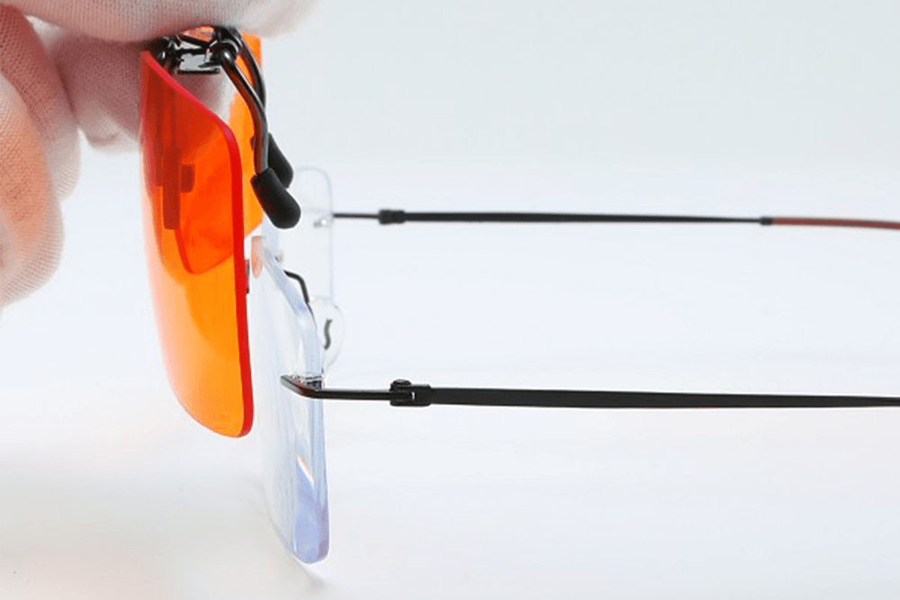 NightFall Clip-on Blue Blocking Glasses Blue Light Blocking Glasses - Red Lens BlockBlueLight