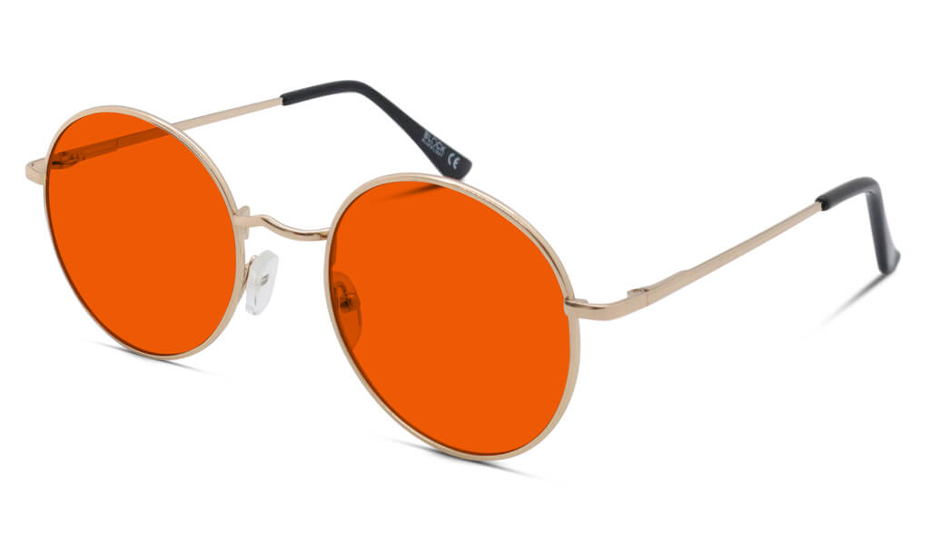 NightFall Elton Blue Blocking Glasses - Gold Blue Light Blocking Glasses - Red Lens BlockBlueLight