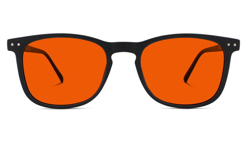 Nightfall Taylor Blue Blocking Glasses - Black Blue Light Blocking Glasses - Red Lens BlockBlueLight