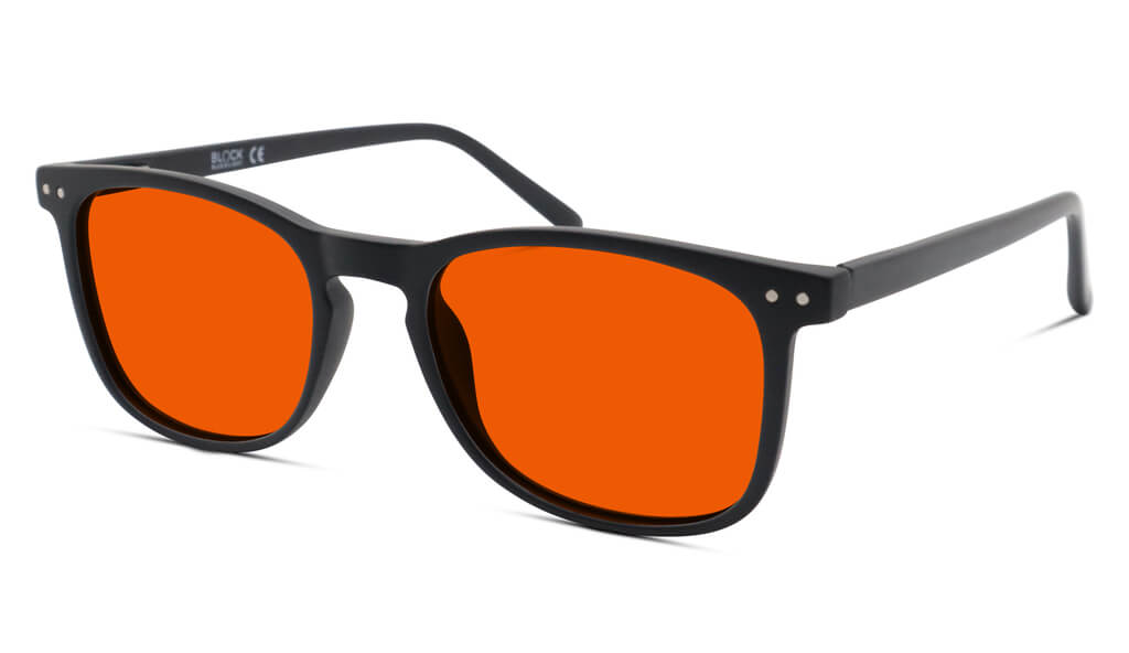 Nightfall Taylor Blue Blocking Glasses - Black Blue Light Blocking Glasses - Red Lens BlockBlueLight