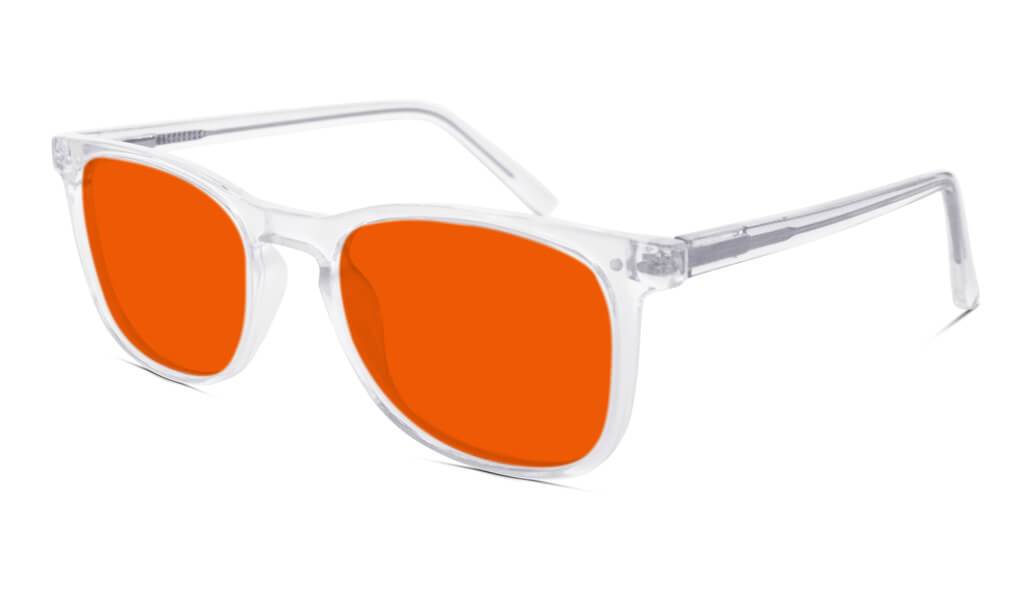 Nightfall Taylor Blue Blocking Glasses - Crystal Blue Light Blocking Glasses - Red Lens BlockBlueLight