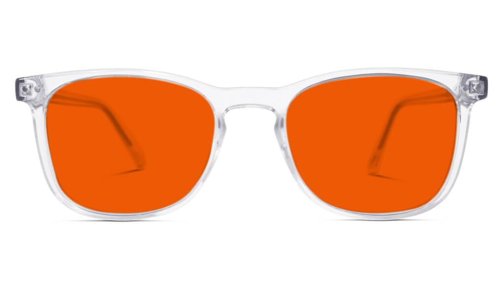 Nightfall Taylor Blue Blocking Glasses - Crystal Blue Light Blocking Glasses - Red Lens BlockBlueLight