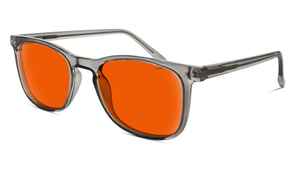 Nightfall Taylor Blue Blocking Glasses - Pearl Grey Blue Light Blocking Glasses - Red Lens BlockBlueLight