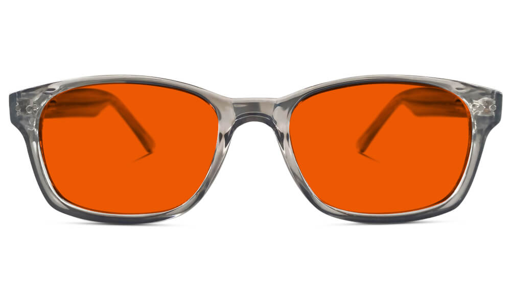 NightFall Wayfarer Blue Blocking Glasses - Pearl Grey Blue Light Blocking Glasses - Red Lens BlockBlueLight