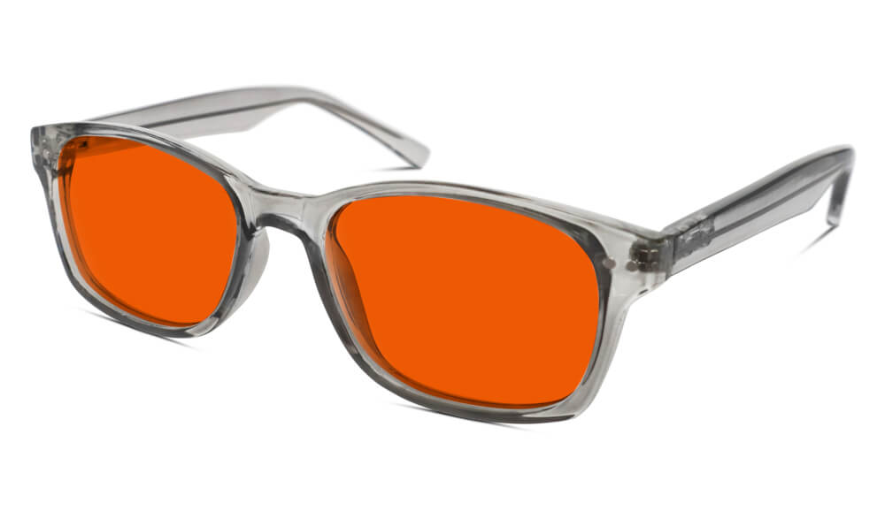 NightFall Wayfarer Blue Blocking Glasses - Pearl Grey Blue Light Blocking Glasses - Red Lens BlockBlueLight