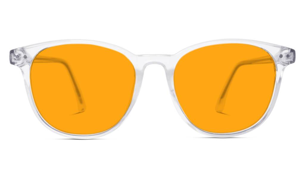 SunDown Billie Blue Blocking Glasses - Crystal Blue Light Blocking Glasses - Amber Lens BlockBlueLight
