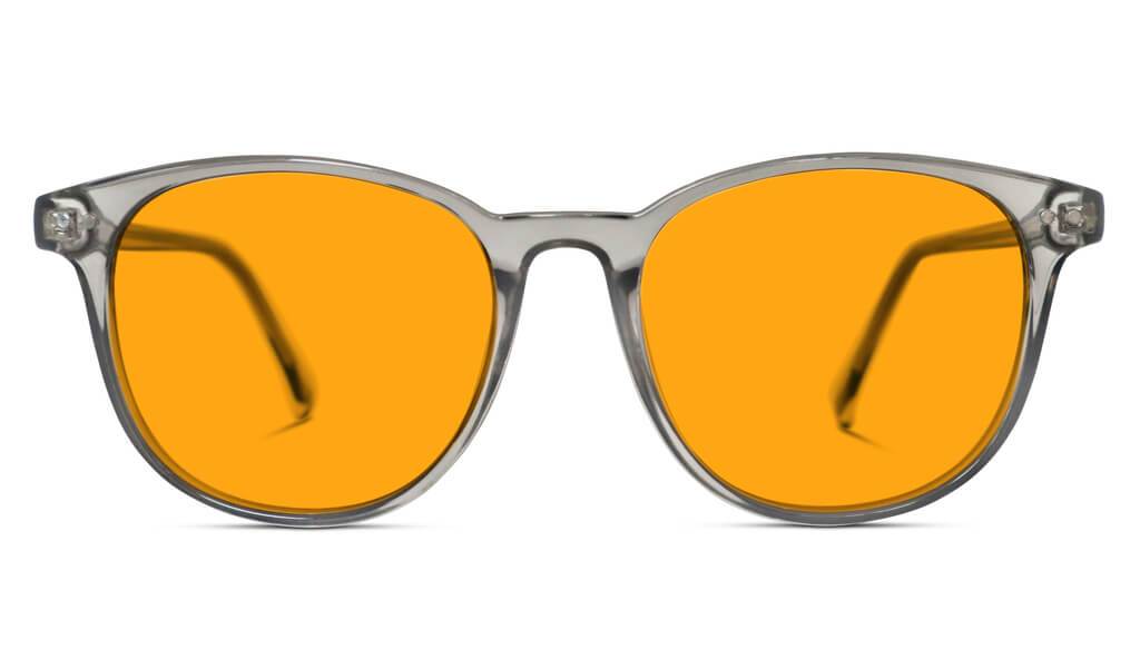 SunDown Billie Blue Blocking Glasses-Pearl Grey Blue Light Blocking Glasses - Amber Lens BlockBlueLight