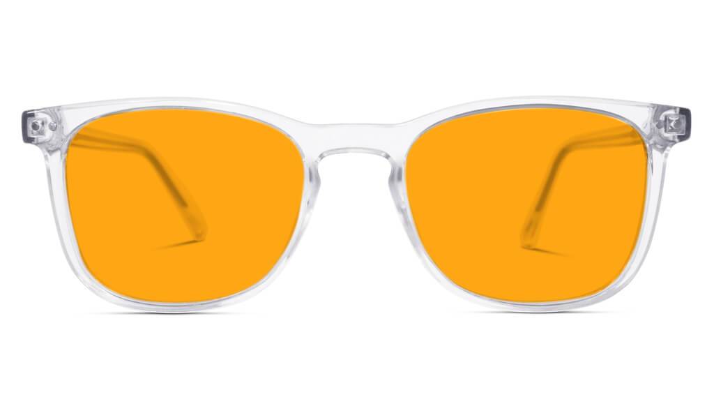 SunDown Taylor Blue Blocking Glasses - Crystal Blue Light Blocking Glasses - Amber Lens BlockBlueLight