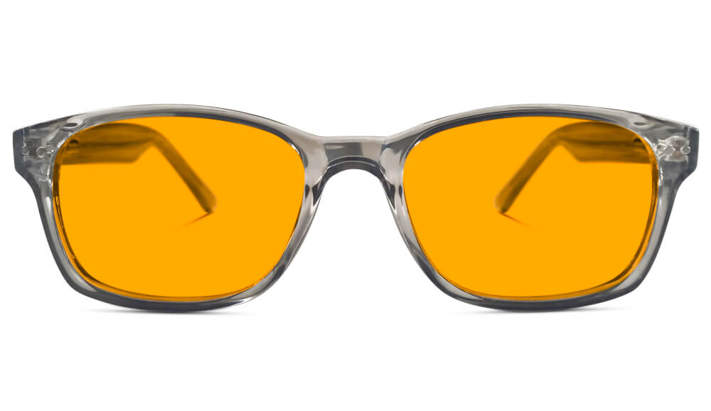 SunDown Wayfarer Blue Blocking Glasses-Pearl Grey Blue Light Blocking Glasses - Amber Lens BlockBlueLight