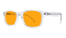 BlockBlueLight Blue Light Blocking Glasses - Amber Lens SunDown Wayfarer Blue Blocking Glasses - Crystal