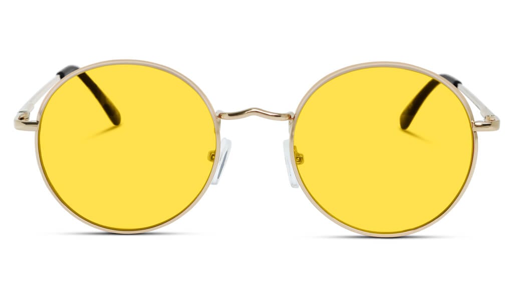 BlockBlueLight Blue Light Filter Glasses - Yellow Lens DayMax Elton Glasses - Gold