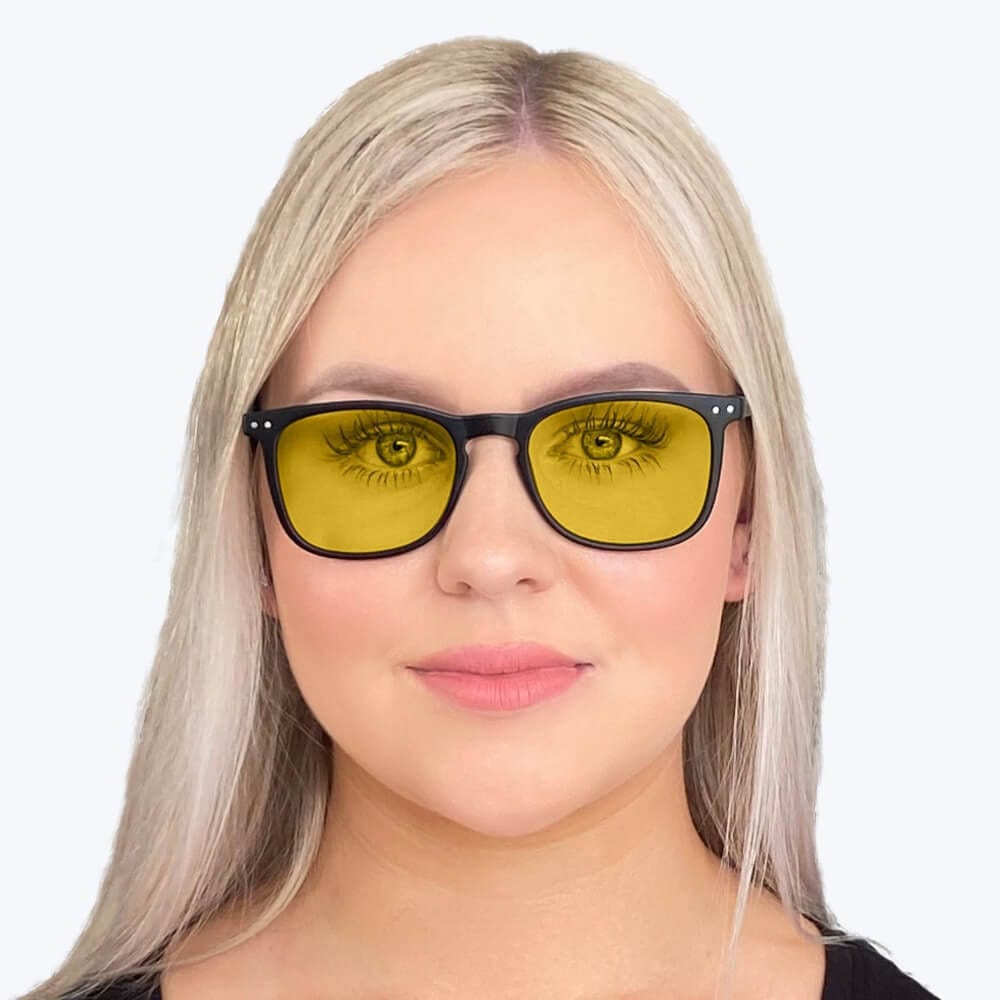 BlockBlueLight Blue Light Filter Glasses - Yellow Lens DayMax Taylor Glasses - Black