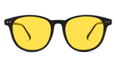 DayMax Billie Glasses - Black Blue Light Filter Glasses - Yellow Lens BlockBlueLight 