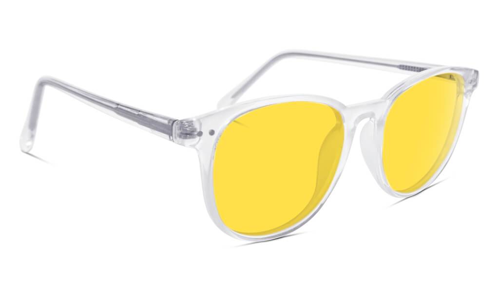 DayMax Billie Glasses - Crystal Blue Light Filter Glasses - Yellow Lens BlockBlueLight 