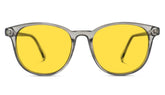 DayMax Billie Glasses - Pearl Grey Blue Light Filter Glasses - Yellow Lens BlockBlueLight 