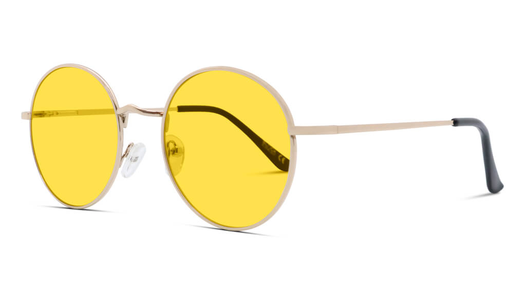 DayMax Elton Glasses - Gold Blue Light Filter Glasses - Yellow Lens BlockBlueLight 