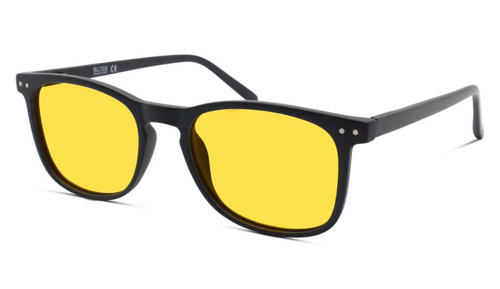 DayMax Taylor Glasses - Black Blue Light Filter Glasses - Yellow Lens BlockBlueLight 
