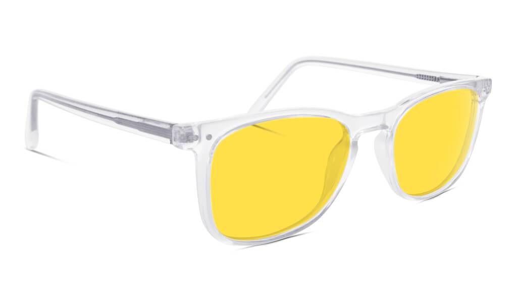 DayMax Taylor Glasses - Crystal Blue Light Filter Glasses - Yellow Lens BlockBlueLight 