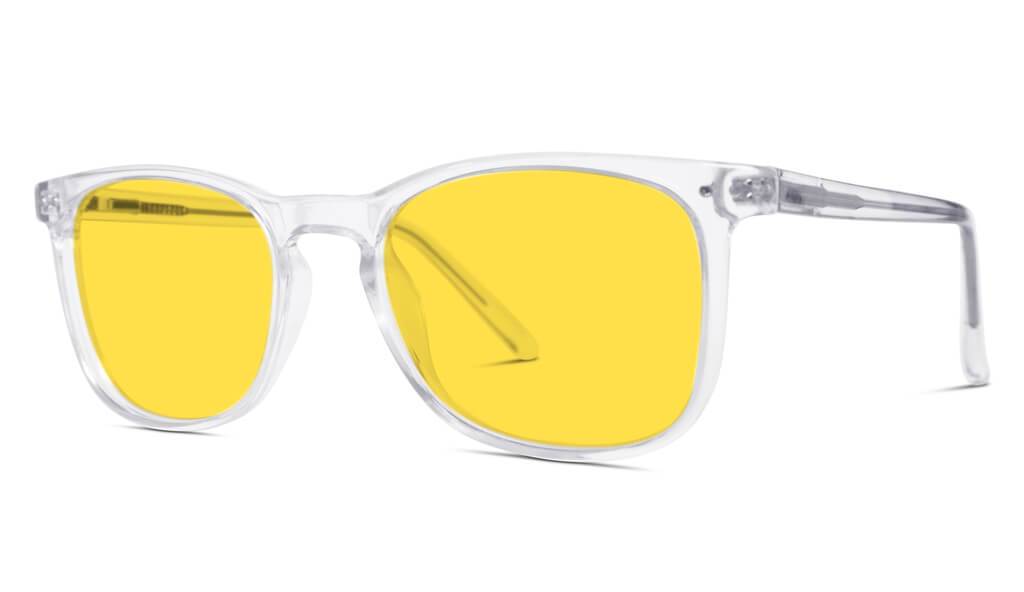 DayMax Taylor Glasses - Crystal Blue Light Filter Glasses - Yellow Lens BlockBlueLight 