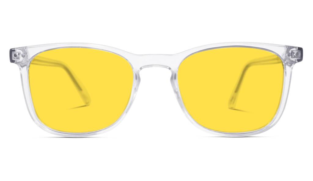 DayMax Taylor Glasses - Crystal Blue Light Filter Glasses - Yellow Lens BlockBlueLight 