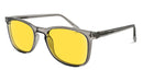 DayMax Taylor Glasses - Pearl Grey Blue Light Filter Glasses - Yellow Lens BlockBlueLight 