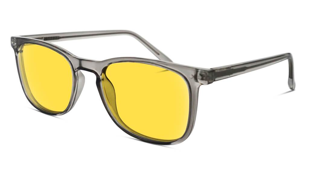 DayMax Taylor Glasses - Pearl Grey Blue Light Filter Glasses - Yellow Lens BlockBlueLight 