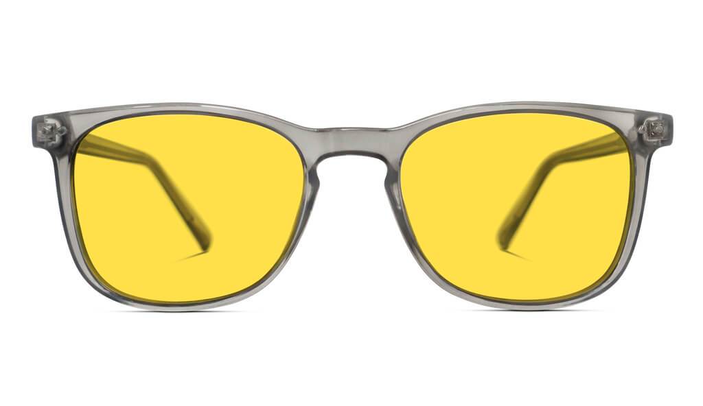 DayMax Taylor Glasses - Pearl Grey Blue Light Filter Glasses - Yellow Lens BlockBlueLight 