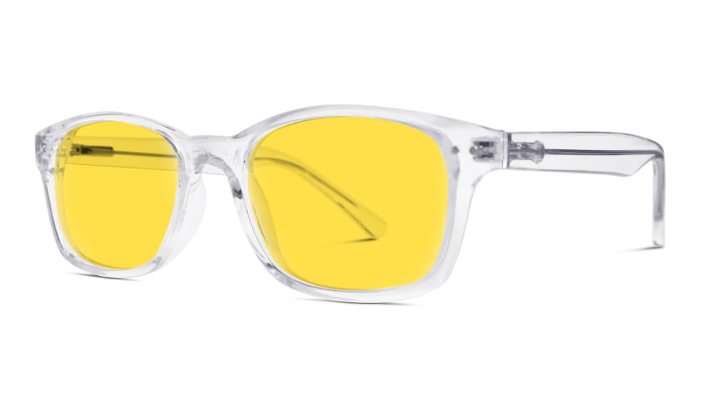DayMax Wayfarer Glasses - Crystal Blue Light Filter Glasses - Yellow Lens BlockBlueLight 