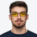 DayMax Wayfarer Glasses - Pearl Grey Blue Light Filter Glasses - Yellow Lens BlockBlueLight 