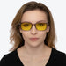 DayMax Wayfarer Glasses - Pearl Grey Blue Light Filter Glasses - Yellow Lens BlockBlueLight 