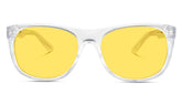 Kids DayMax Wayfarer Glasses - Crystal Blue Light Filter Glasses - Yellow Lens BlockBlueLight 