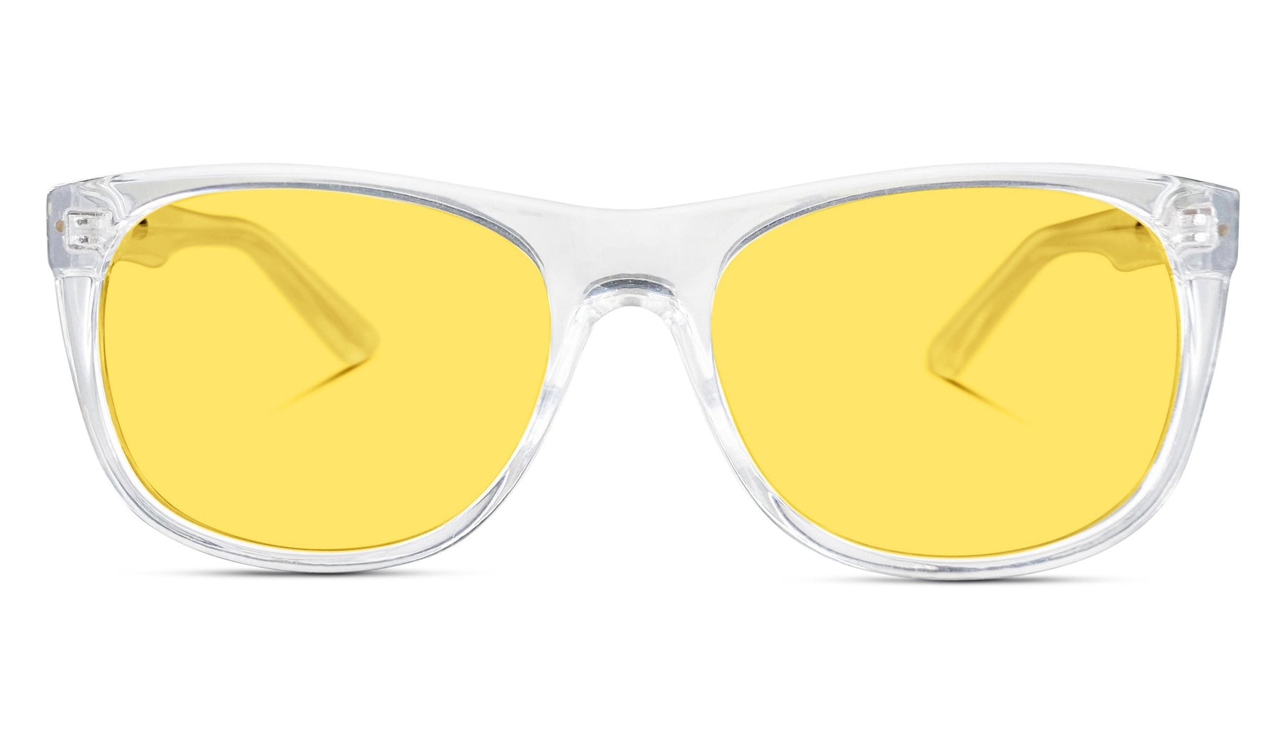 Kids DayMax Wayfarer Glasses - Crystal Blue Light Filter Glasses - Yellow Lens BlockBlueLight 