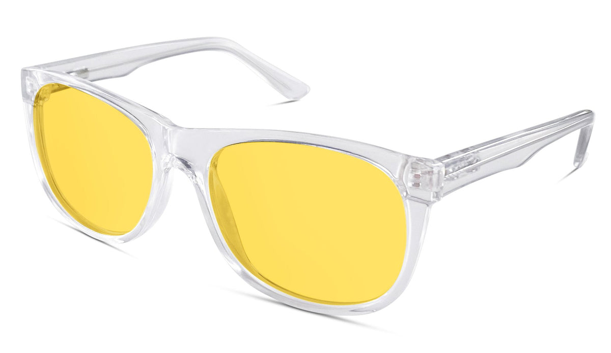 Kids DayMax Wayfarer Glasses - Crystal Blue Light Filter Glasses - Yellow Lens BlockBlueLight 