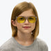 Kids DayMax Wayfarer Glasses - Pearl Grey Blue Light Filter Glasses - Yellow Lens BlockBlueLight 