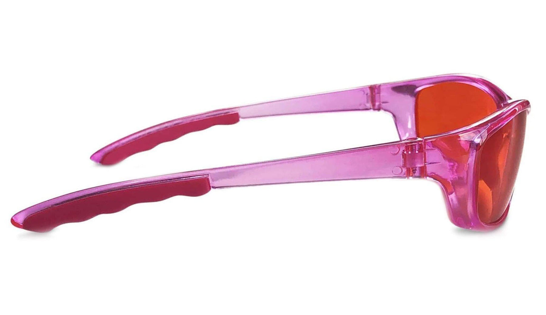 Kids NightFall Wrap Blue Blocking Glasses - Pink Blue Light Blocking Glasses - Red Lens BlockBlueLight 