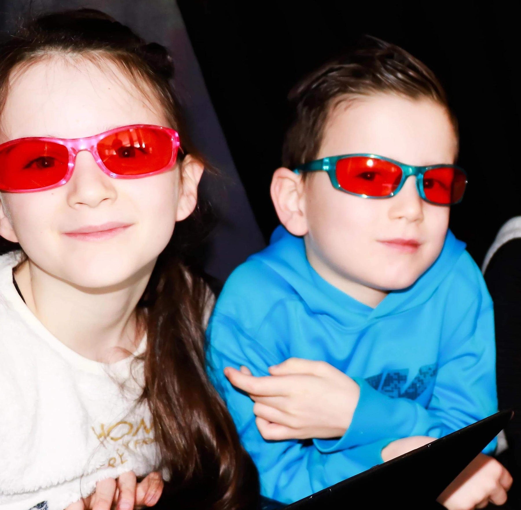 Kids NightFall Wrap Blue Blocking Glasses - Pink Blue Light Blocking Glasses - Red Lens BlockBlueLight 