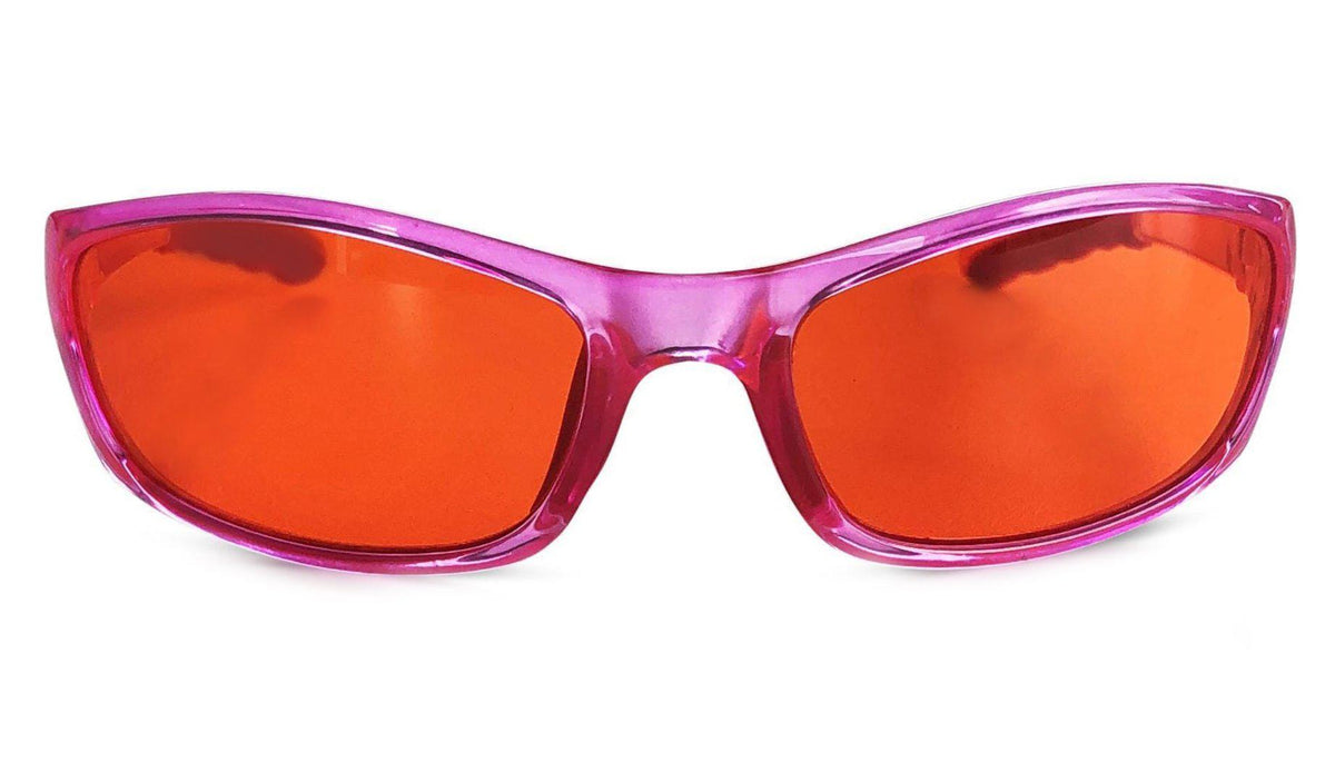 Kids NightFall Wrap Blue Blocking Glasses - Pink Blue Light Blocking Glasses - Red Lens BlockBlueLight 