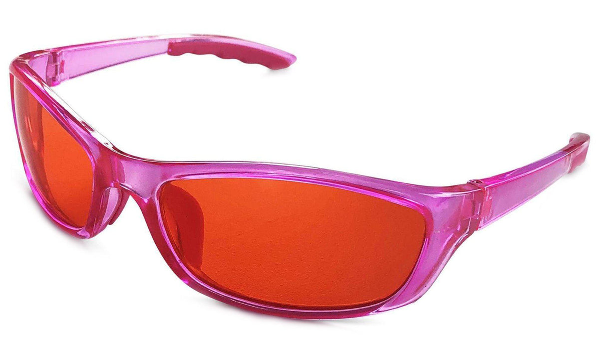 Kids NightFall Wrap Blue Blocking Glasses - Pink Blue Light Blocking Glasses - Red Lens BlockBlueLight 