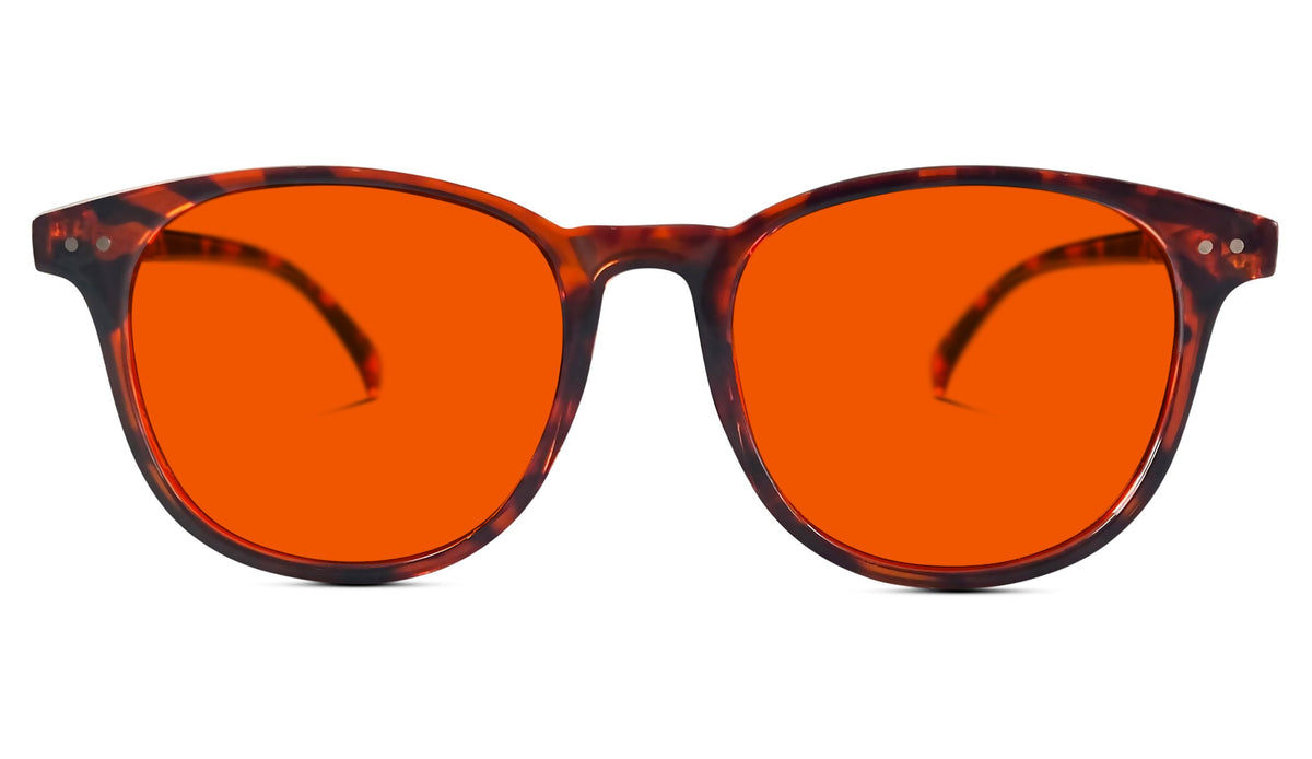NightFall Billie Blue Blocking Glasses - Tortoise Blue Light Blocking Glasses - Red Lens BlockBlueLight 