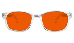 NightFall Wayfarer Blue Blocking Glasses - Crystal Blue Light Blocking Glasses - Red Lens BlockBlueLight 