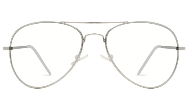 Clear aviator glasses silver sales